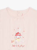 Babygro curto rosa com padrão de coelho na praia CEGLACE / 22E5BF54GRE311