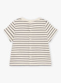 T-shirt cor-de-osso com estampado às riscas FATING / 23E1BGP1TMC007