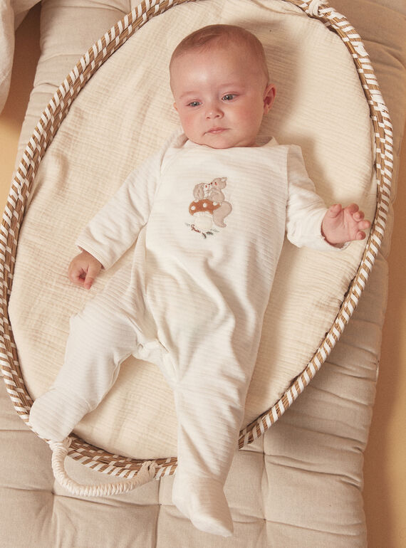 Babygro cru em veludo LORIK / 24H0NM11GRE001