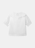 Blusa branco-cru em popelina de algodão LEBLOZETTE / 24H2PFJ1CHE001