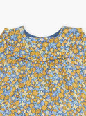 Vestido com folhos azul marinho com estampado florido FABETTY / 23E1BF81ROB070
