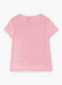 T-shirt rosa bordada com inscrição florida fantasia menina CETIETTE / 22E2PFB1TMC305