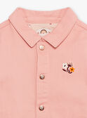 Casaco em twill rosa-maquilhagem com padrões gato e fantasia menina CLATWETTE / 22E2PFG1VESD327
