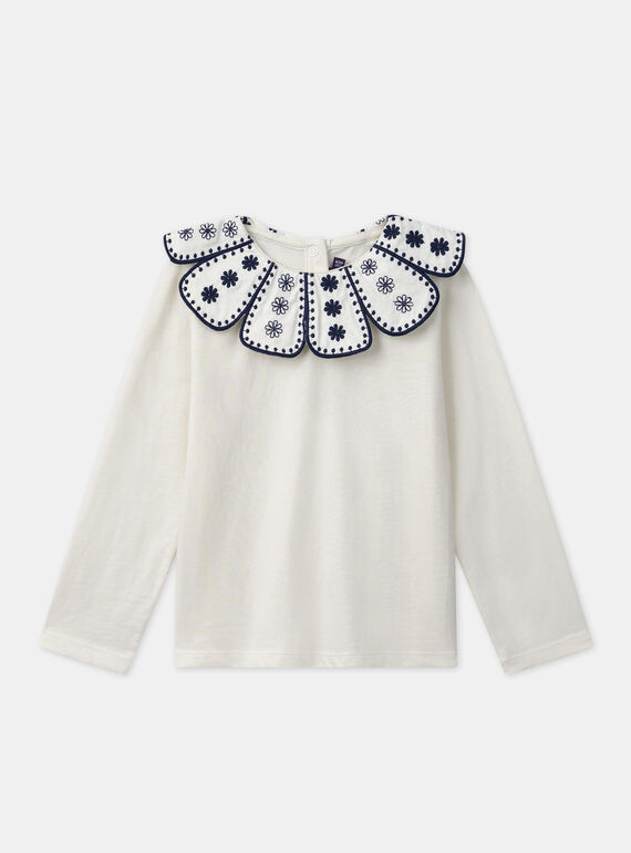 T-shirt com gola em forma de pétalas MECOLETTE / 25E2PF81TML114