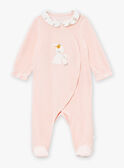 Babygro rosa-claro em veludo LORETTE / 24H0NF11GRED322