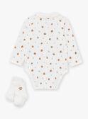 Conjunto calças, body e meias bege e branco LONDON / 24H0CM11ENS007