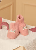 Pantufas de recém-nascido rosa-maquilhagem LOICA / 24H0AF11CHPD327