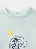 Camiseta de Manga Curta Estampada Tartaruga Turquesa-Pálido KAVIRGIL / 24E1BGR1TEE203