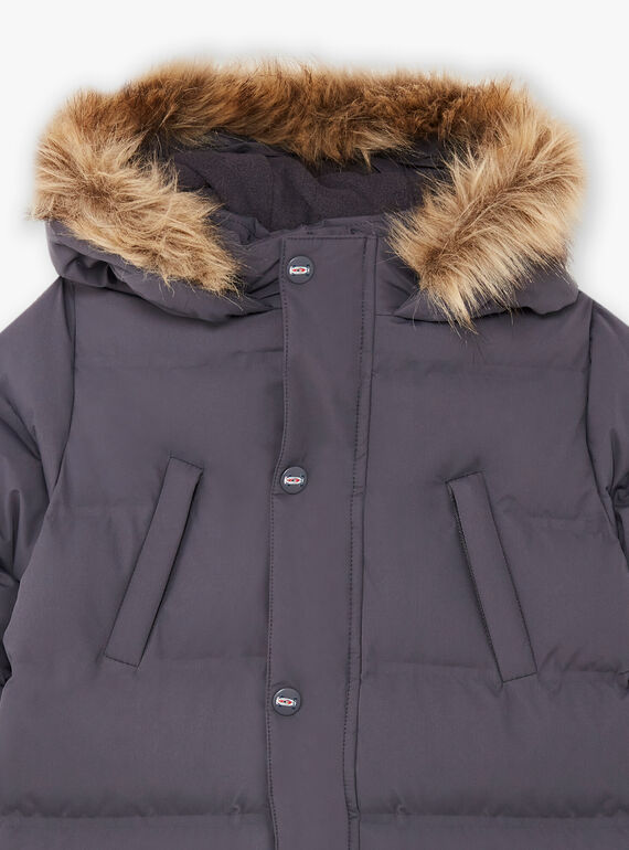 Parca cinzento escuro forro polar menino BADOUNAGE / 21H3PGE3PARJ916