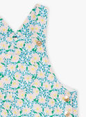 Jardineiras curtas em cru e azul com estampado floral LAAMELIE / 24H1BFI1SAL001