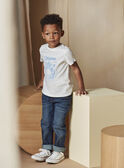 T-shirt cru e azul-claro com padrão tigre texturizado menino CAZOTAGE3 / 22E3PGF1TMC001