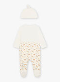 Babygro em moletão com padrões ouriço e arco-íris e gorro bebé menino CEFABRICE / 22E5BG44GRE002