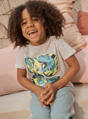 T-shirt cinzento com padrão dinossauro fantasia menino CAXOLAGE / 22E3PGB1TMCJ904