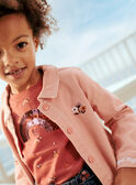 Casaco em twill rosa-maquilhagem com padrões gato e fantasia menina CLATWETTE / 22E2PFG1VESD327