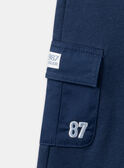 Calças confortáveis azul-marinho com bolsos tipo cargo LADAMIEN / 24H1BGJ1PANC230