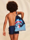 Mochila azul e branco às riscas FRYSACAGE / 23E4PGL1BES070