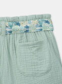 Shorts com Cinto Estampado Turquesa KAURSULE / 24E1BFR1SHO204