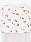 Conjunto babygro e casaco de malha bege e cru em veludo LOHENN / 24H0NG21ENSA011