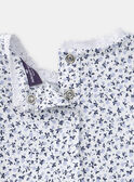 Conjunto body e vestido-jardineira azul e cru LACELIA / 24H1BFJ1ENS001