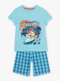 Conjunto pijama azul-turquesa com padrão surf menino CAWAIAGE / 22E5PG55PYJC216