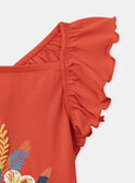 Top vermelho com estampado flores e papagaio multicores em jersey KLOPERETTE / 24E2PFS1DEB050