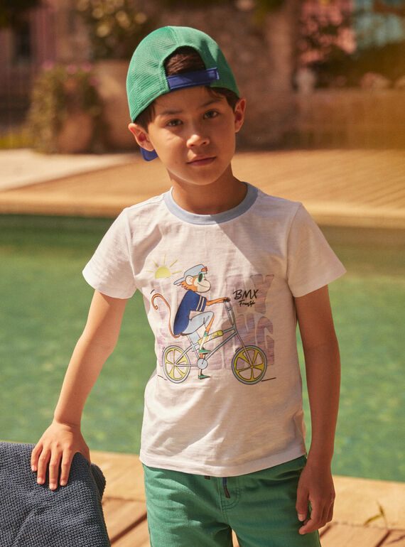 T-shirt branca e azul de manga curta LABAGE / 24H3PGI3TMC000