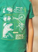 T-shirt com padrões dinossauro e bicicletas fosforescentes FEPAGE / 23E3PGB2TMC630