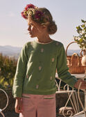 Camisola verde em tricô com bordados floridos KAPULETTE / 24E2PF31PULG606