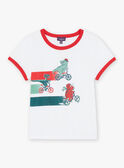 T-shirt com padrões de dinossauros em bicicletas FEMIAGE / 23E3PGB1TMC001