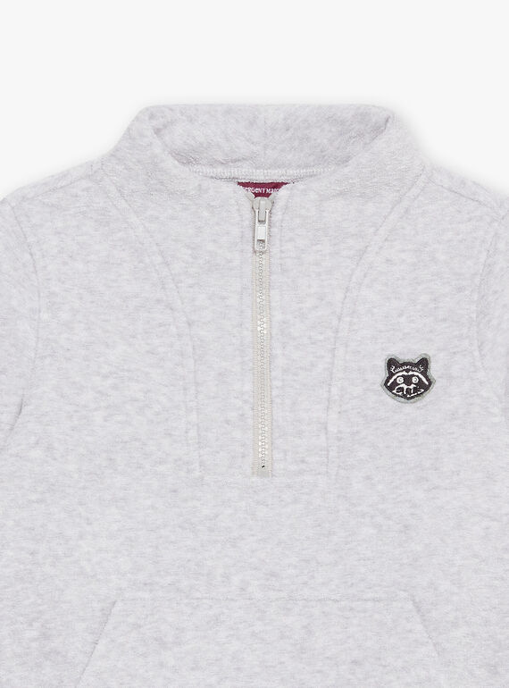 Camisola cinzento mesclado com bolso canguru DEBADGEAGE / 22H3PGR1PUL943
