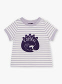 T-shirt lilás de mangas curtas com estampado às riscas FAOCTAVE / 23E1BGO1TMCH700