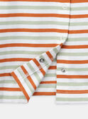 T-shirt laranja, verde-argila e esbranquiçado com estampado às riscas KAALEX / 24E1BG32TMLA001