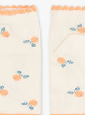 Meias curtas baunilha com estampado jacquard tangerinas FLAZETTE / 23E4PFO1SOB114
