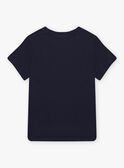 T-shirt azul-marinho com padrão dinossauros menino CYDOAGE2 / 22E3PGT2TMC070
