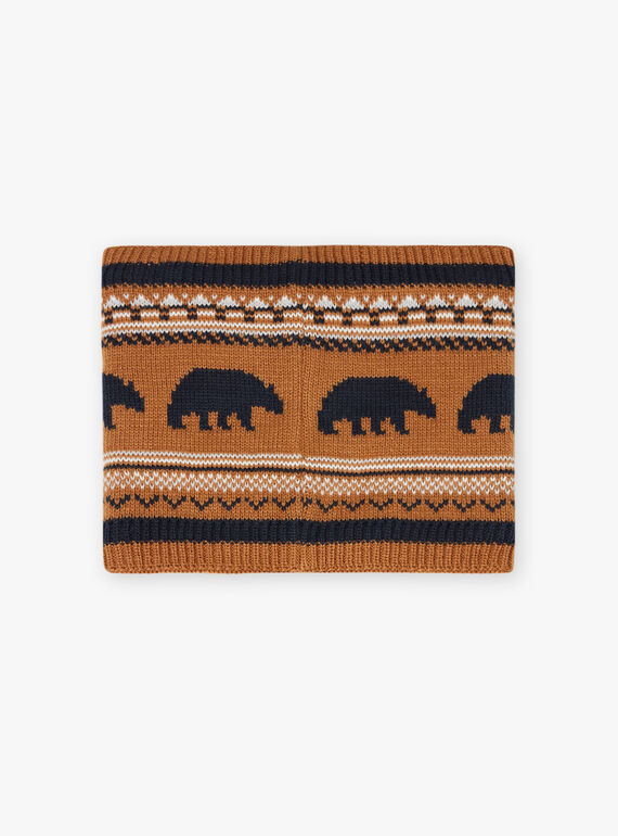 Snood de malha jacquard com padrão de urso menino BICOUAGE / 21H4PGE2SNO804