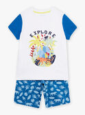 Pijama cru e azul com padrão de selva menino CAJAGE / 22E5PG54PYJ001