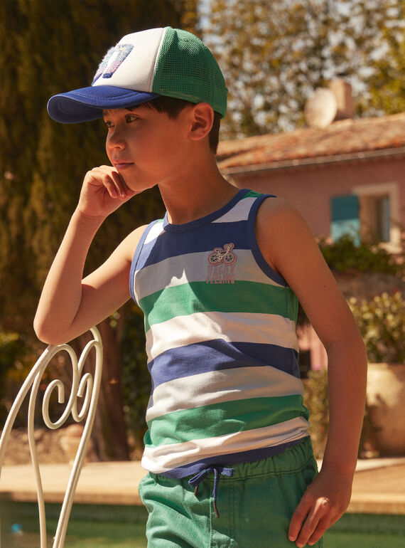 Camisola de alças branca às riscas LAMIAGE / 24H3PGI2DEB000