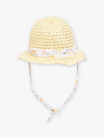 Chapéu de palha com laço com estampado florido bebé menina CYANNA / 22E4BF11CHA104