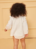 Blusa-body com folhos de cor crua LACOLINE / 24H1BFJ1BOD001