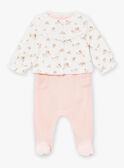 Conjunto babygro e casaco de malha cru em veludo LOLITA / 24H0NF23ENS001