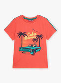 T-shirt vermelho com padrão praia menino COACAGE / 22E3PGM1TMC506