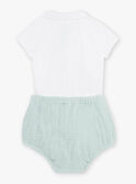 Conjunto body cru com gola e bloomer verde recém-nascido unissexo COLOAN / 22E0CMI1ENS203