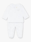 Conjunto casaco de malha e calças de veludo branco bebé unissexo ZOEDEN / 21E0NMG1ENS000