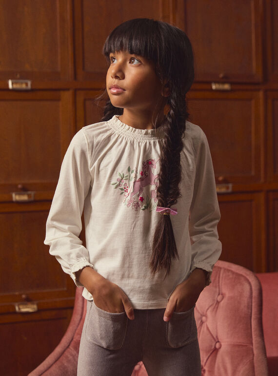 T-shirt com unicórnio e flores LADISHETTE / 24H2PFQ1TML001