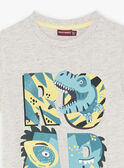 T-shirt cinzento com padrão dinossauro fantasia menino CAXOLAGE / 22E3PGB1TMCJ904