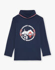 T-shirt de gola rulê Yeti azul-marinho DOULAGE / 22H3PGX1SPL070