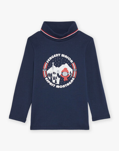T-shirt de gola rulê Yeti azul-marinho DOULAGE / 22H3PGX1SPL070