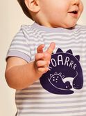 T-shirt lilás de mangas curtas com estampado às riscas FAOCTAVE / 23E1BGO1TMCH700