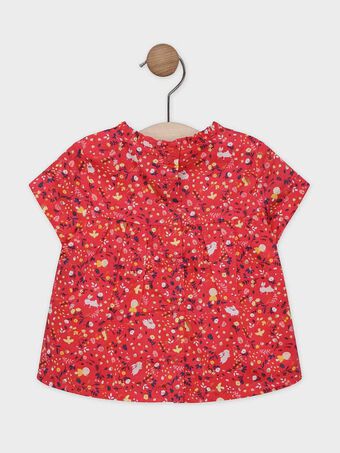Baby girls' red, printed blouse SAALICE / 19H1BF21CHED313