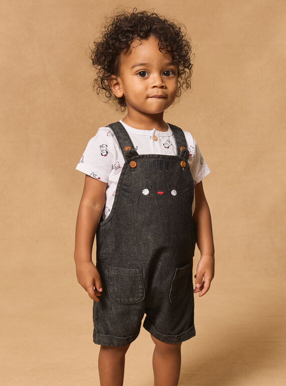 Black denim SHORT DUNGAREES MAJORAN / 25E1BGJ1SACK003